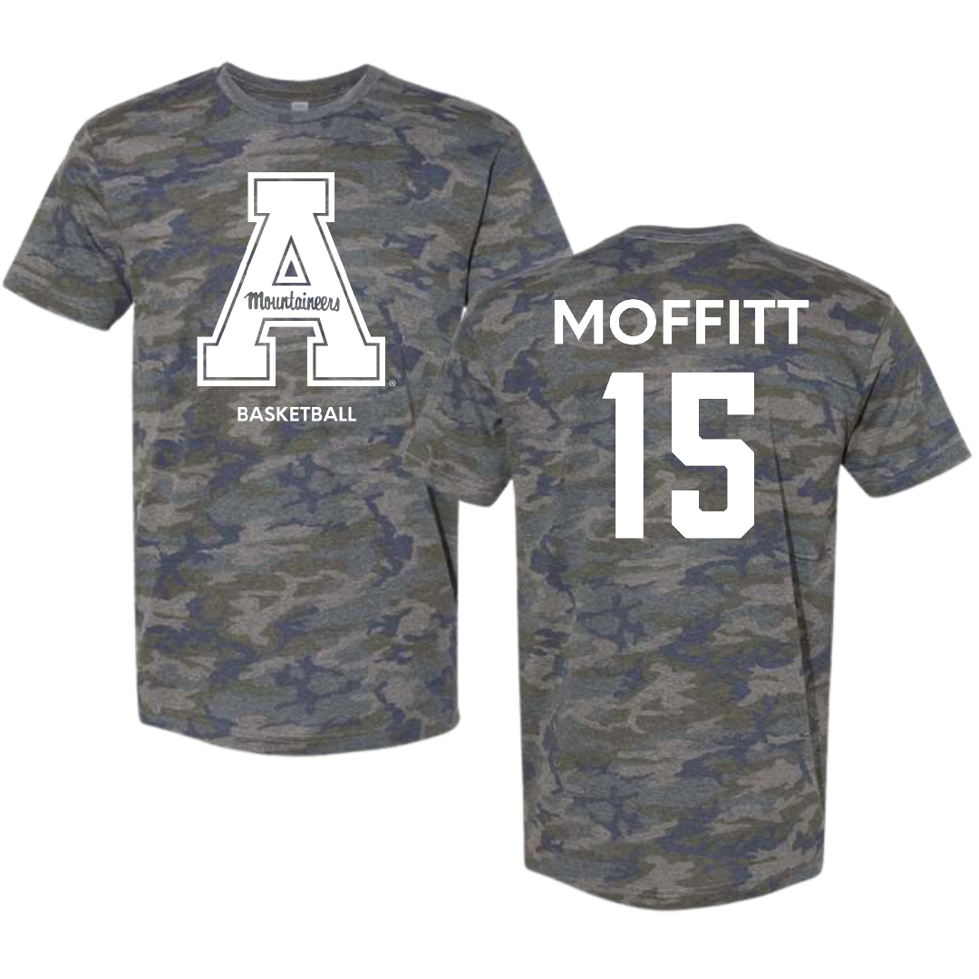 Appalachian State University Basketball (W) Vintage Camo Tee - #15 Rylan Moffitt