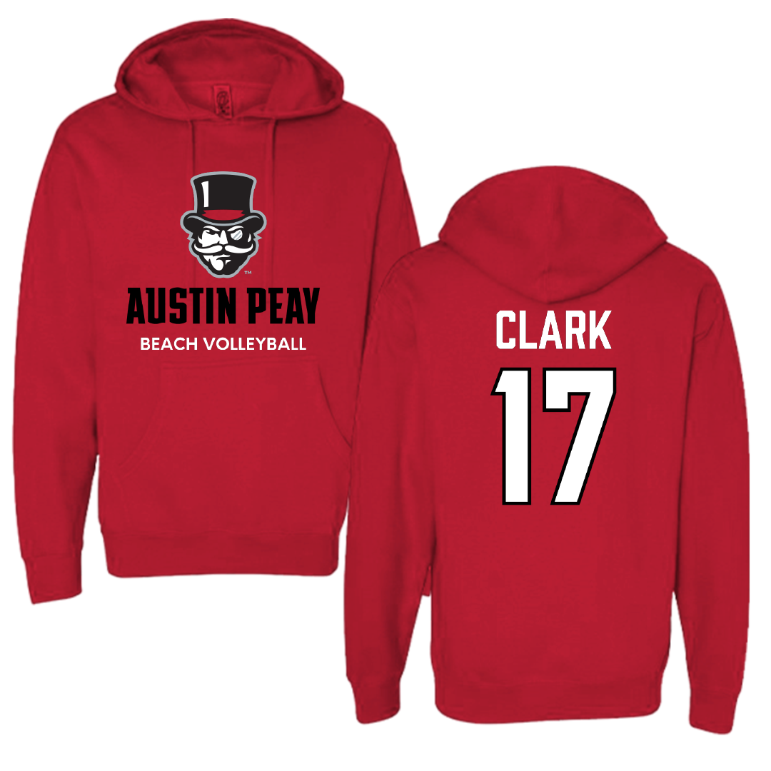Austin Peay State University Beach Volleyball Red Hoodie - #17 Anna Kate Clark