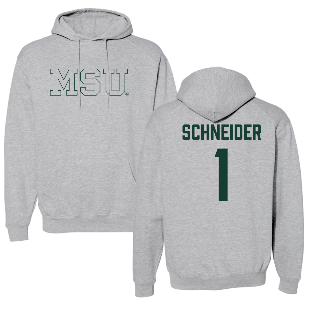 Michigan State University Volleyball Sport Gray Hoodie - #1 Lia Schneider