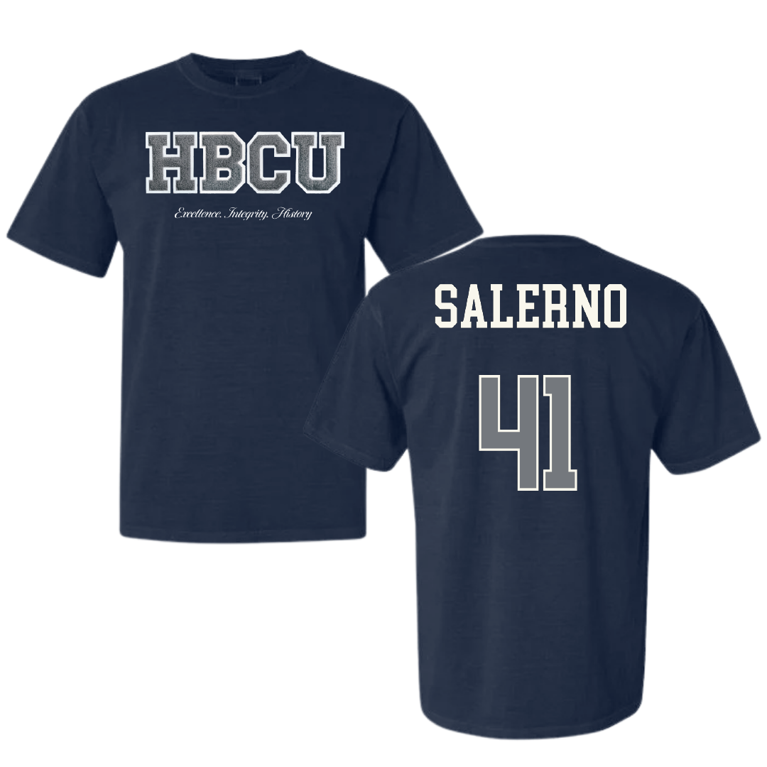 Jackson State University Football Navy HBCU Varsity Comfort Colors Tee - #41 Avery Salerno