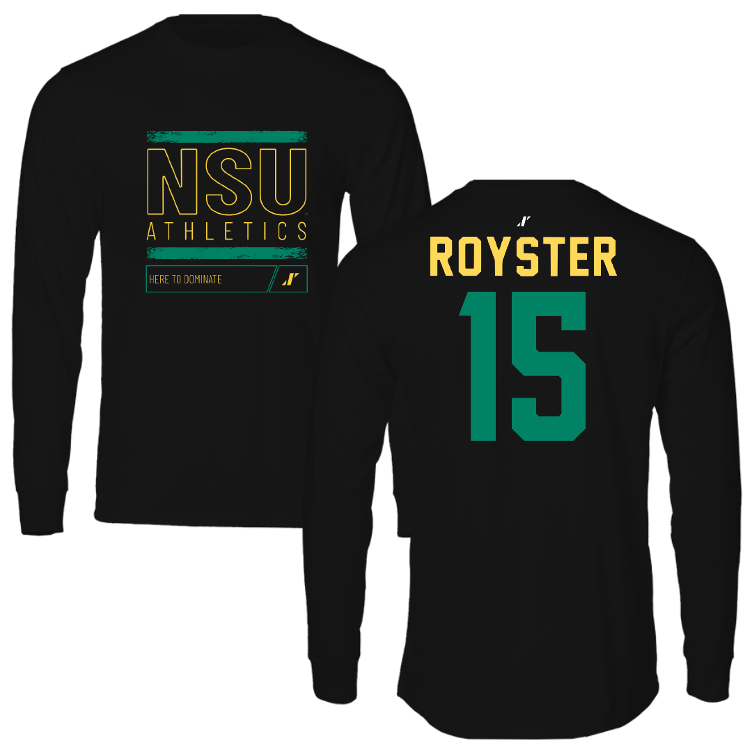 Norfolk State University Baseball Black Dominate Performance Long Sleeve - #15 Liam Royster
