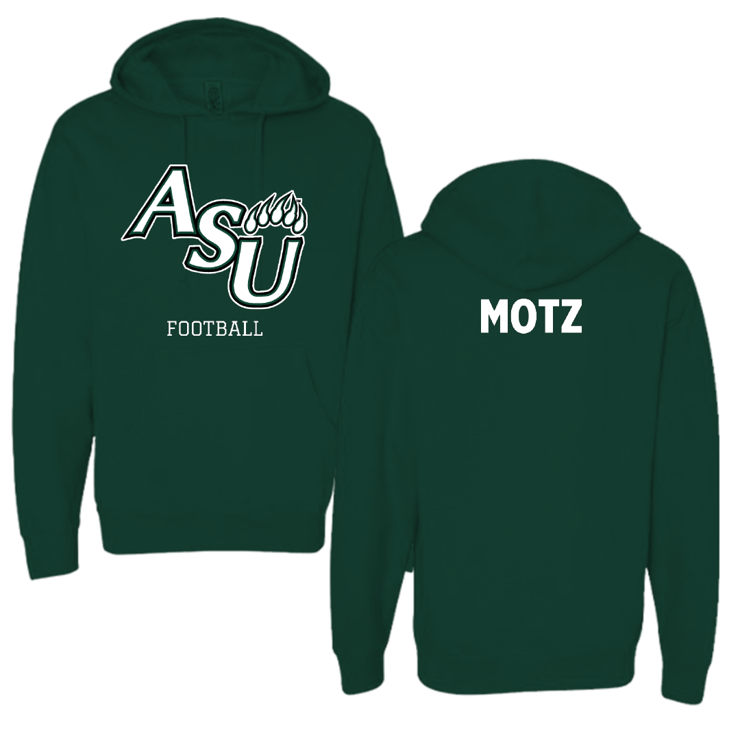 Adams State University Football Forest Green Block Hoodie - Michael Motz