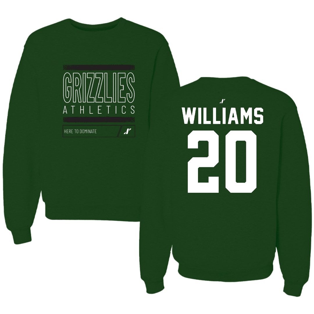 Adams State University Basketball Forest Green Dominate Crewneck - #20 Luke Williams