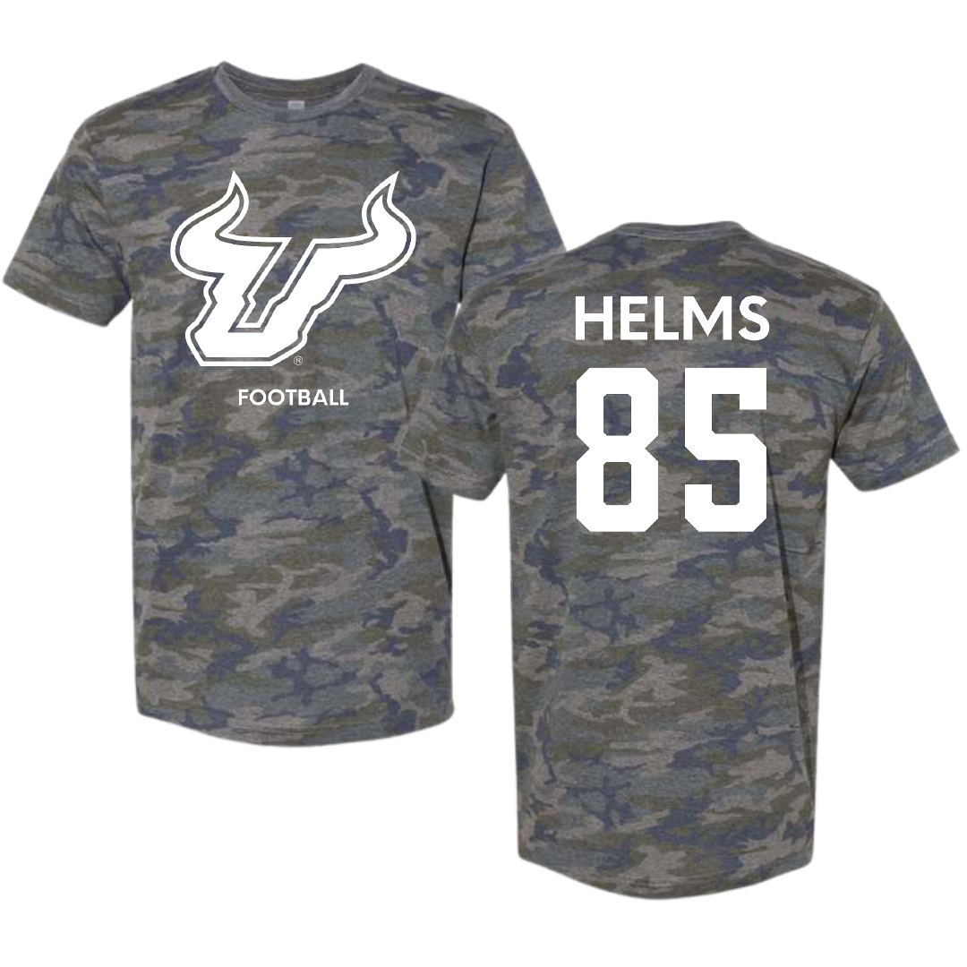 University of South Florida Football Vintage Camo Tee - #85 Christian Helms