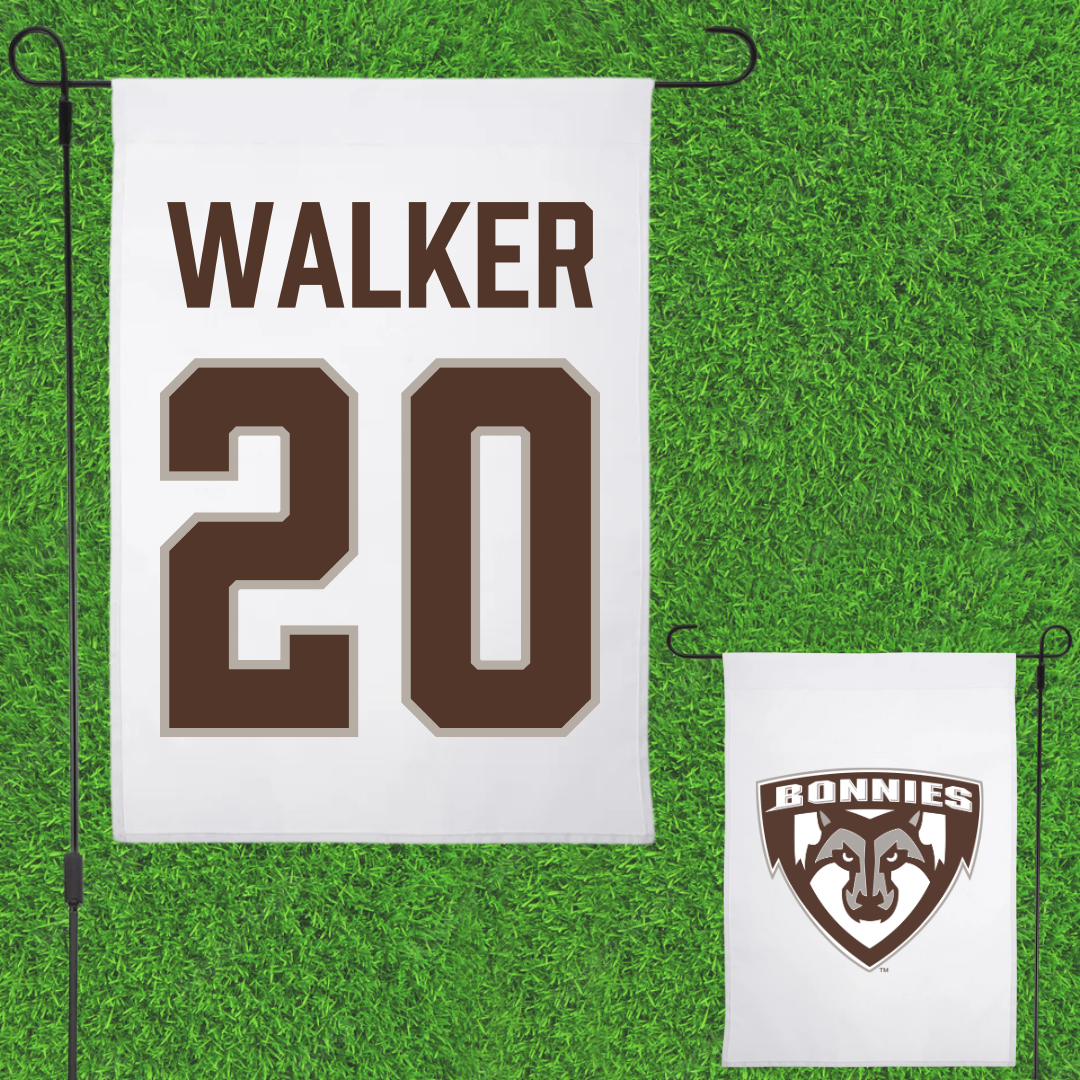 St. Bonaventure University Soccer White Garden Flag - #20 Hannah Walker