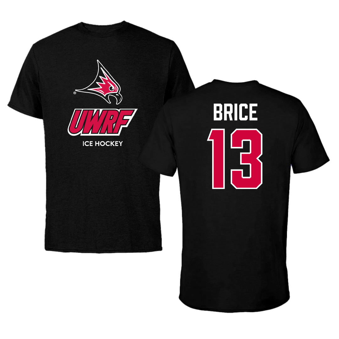 University of Wisconsin-River Falls Ice Hockey (W) Black Performance Tee - #13 Ellie Brice