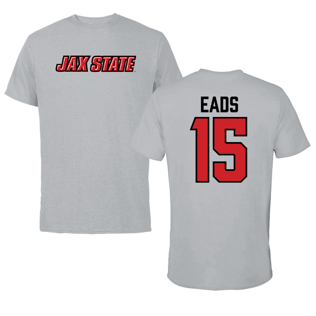 Jacksonville State University Soccer Sport Gray Tee - #15 Baylee Eads