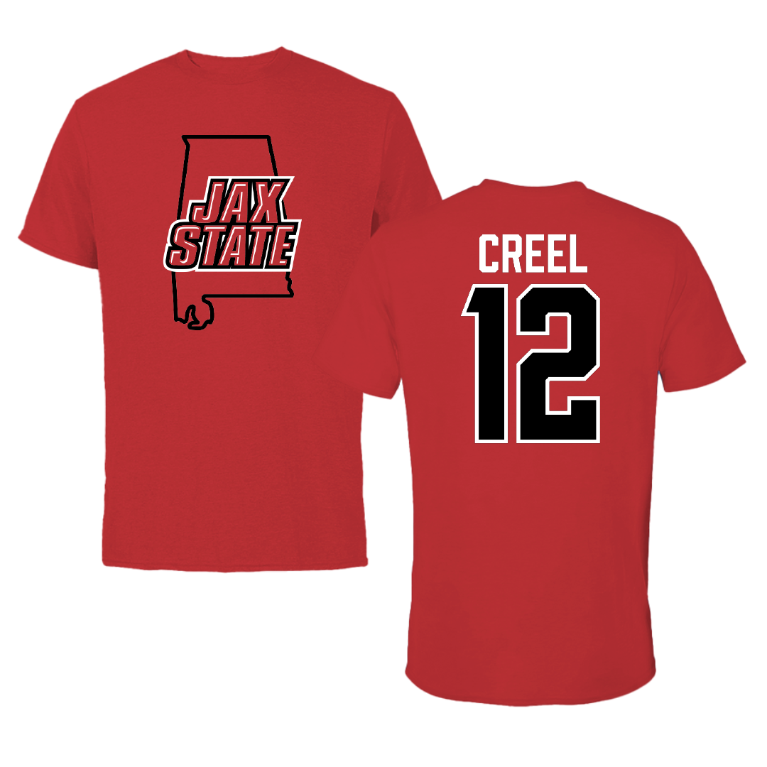 Jacksonville State University Football Red State Performance Tee - #12 Caden Creel
