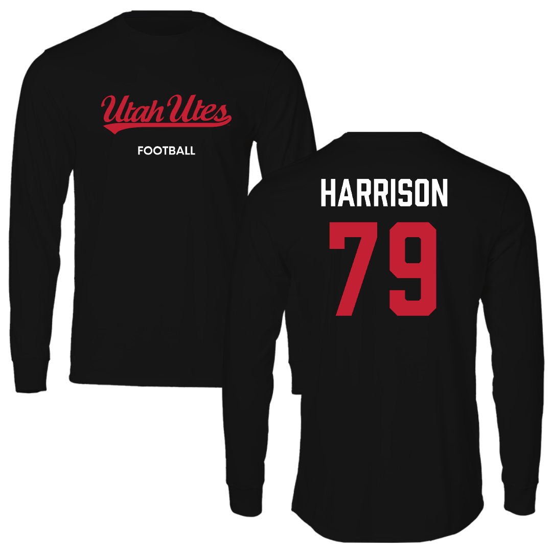 University of Utah Football Black Utes Long Sleeve - #79 Alex Harrison