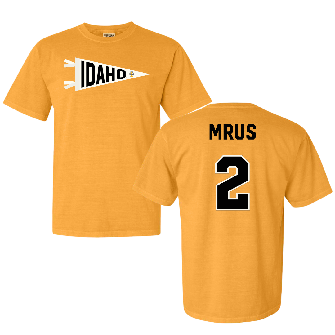 University of Idaho Basketball Gold Pennant Comfort Colors Tee - #2 Tyler Mrus