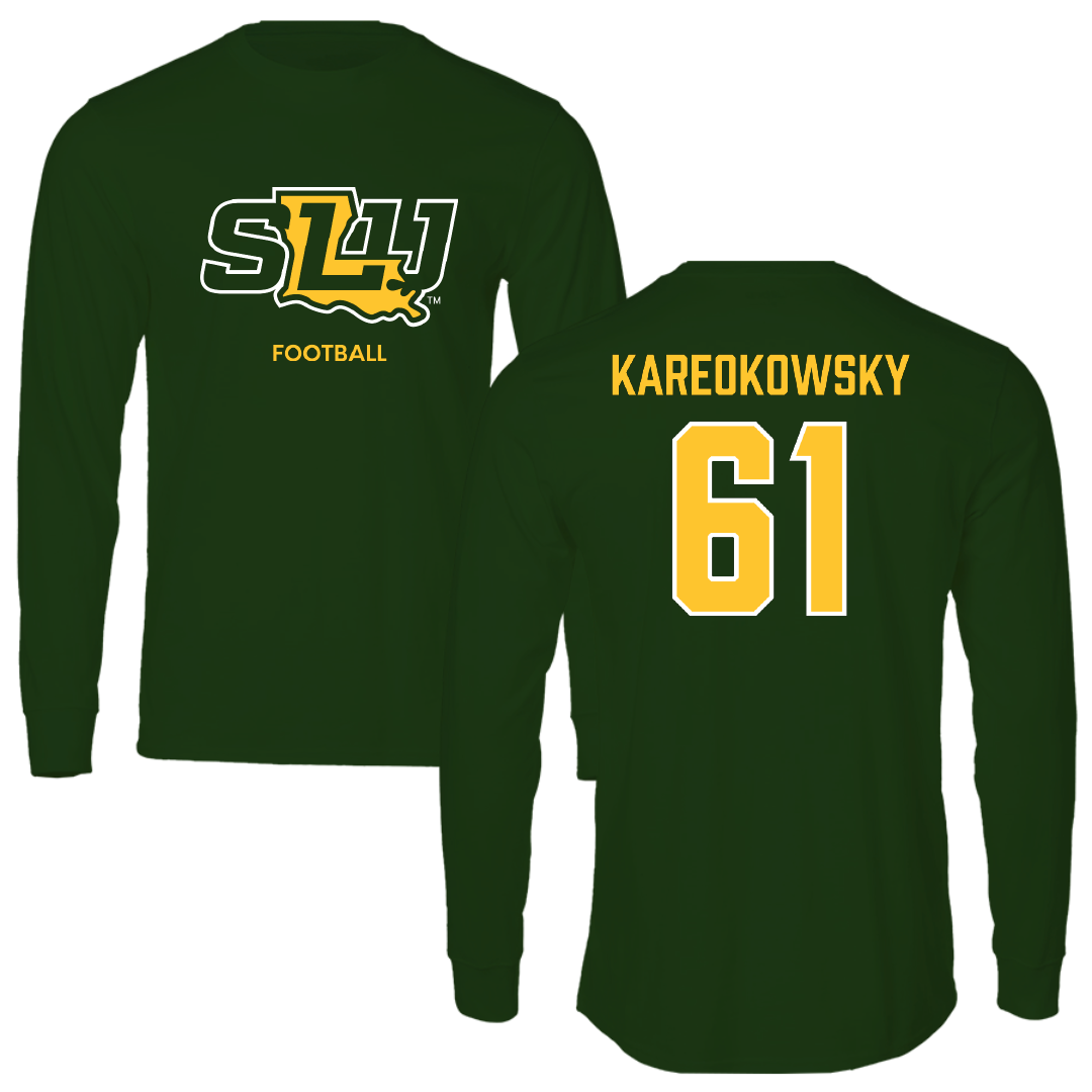 Southeastern Louisiana University Football Forest Green Long Sleeve - #61 Holden Kareokowsky