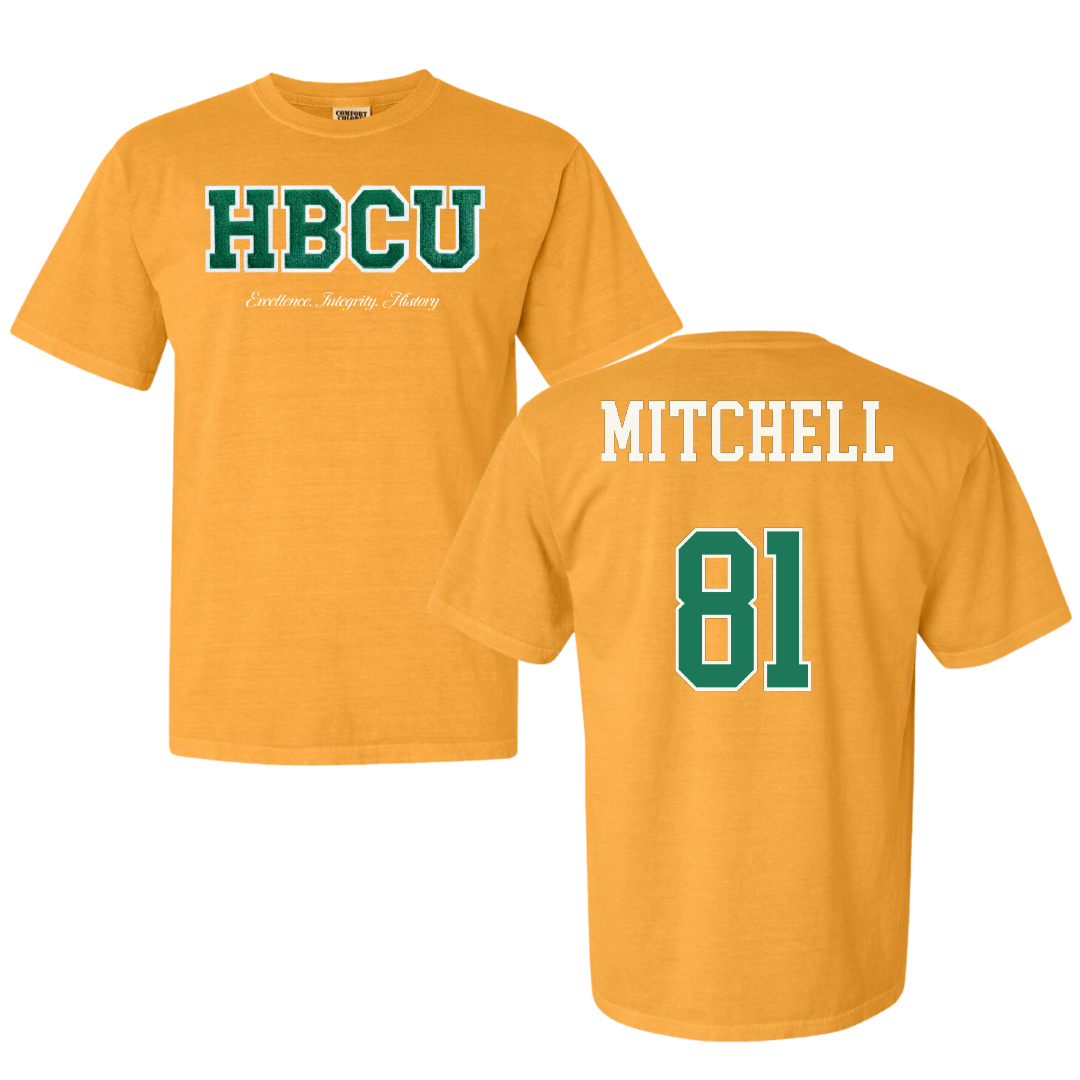 Norfolk State University Football Gold HBCU Varsity Comfort Colors Tee - #81 Elyjah Mitchell