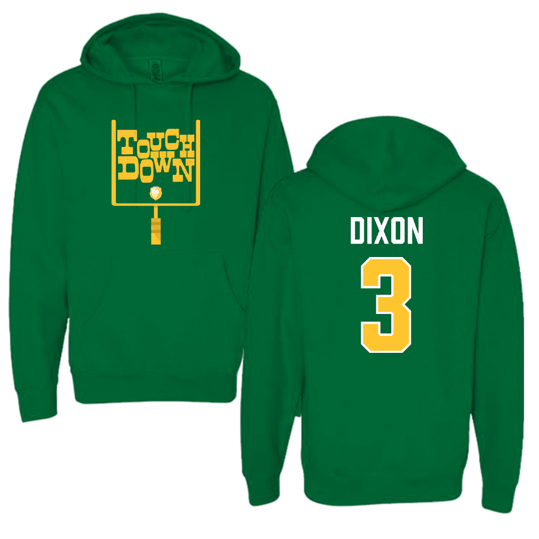 Southeastern Louisiana University Football Green Touchdown Hoodie - #3 Harlan Dixon