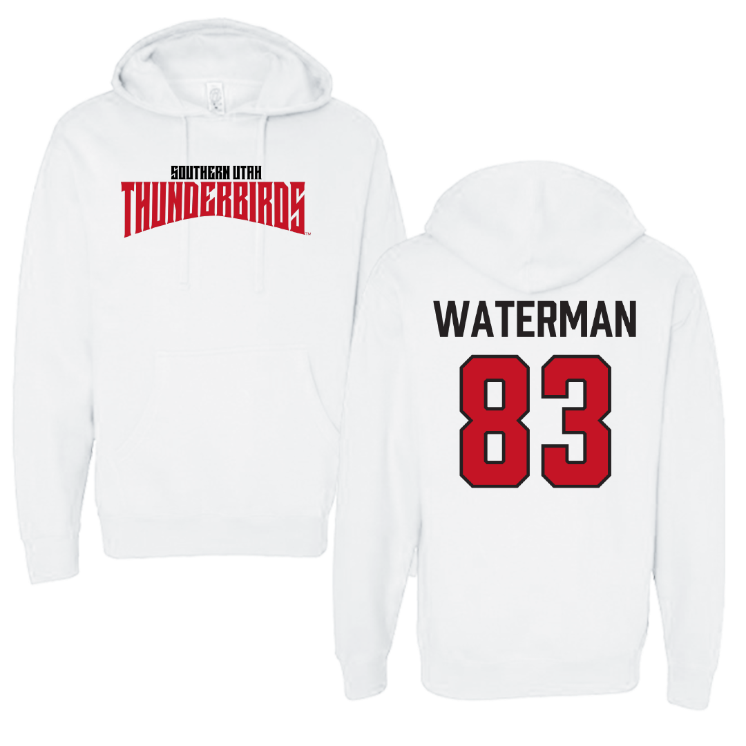 Southern Utah University Football White Classic Hoodie - #83 Bryson Waterman