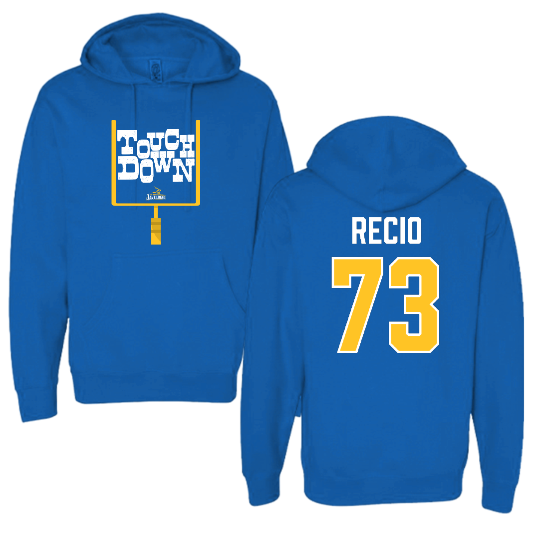 Texas A&M University-Kingsville Football Blue Touchdown Hoodie - #73 Rafael Recio