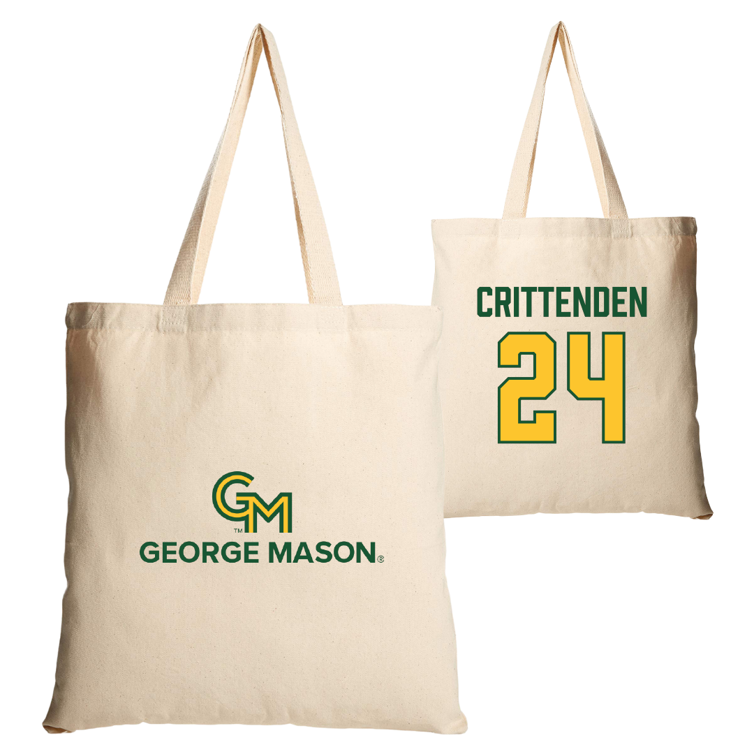 George Mason University Soccer Tan Canvas Tote Bag - #24 Davis Crittenden