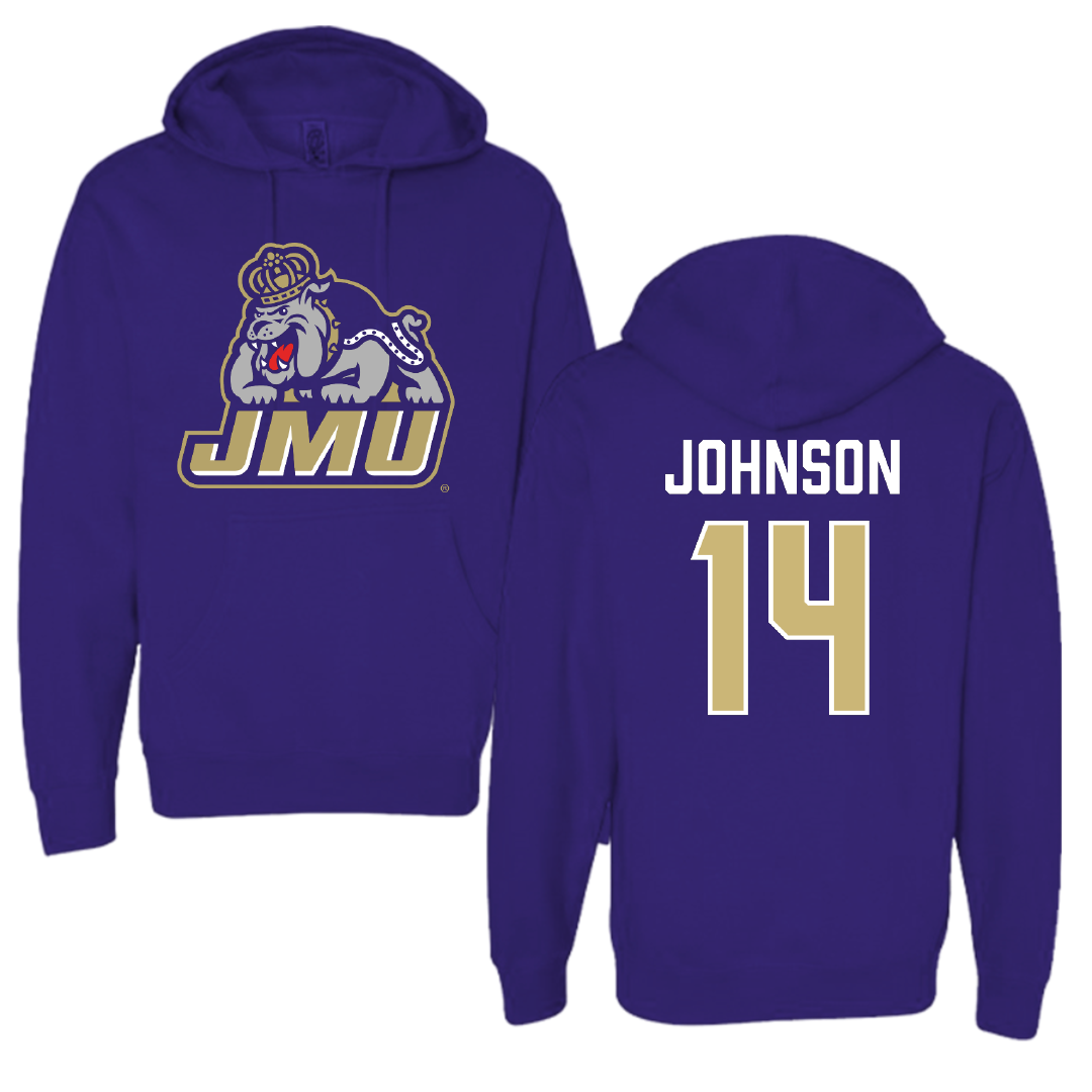 James Madison University Softball Purple Hoodie - #14 Taylor Johnson