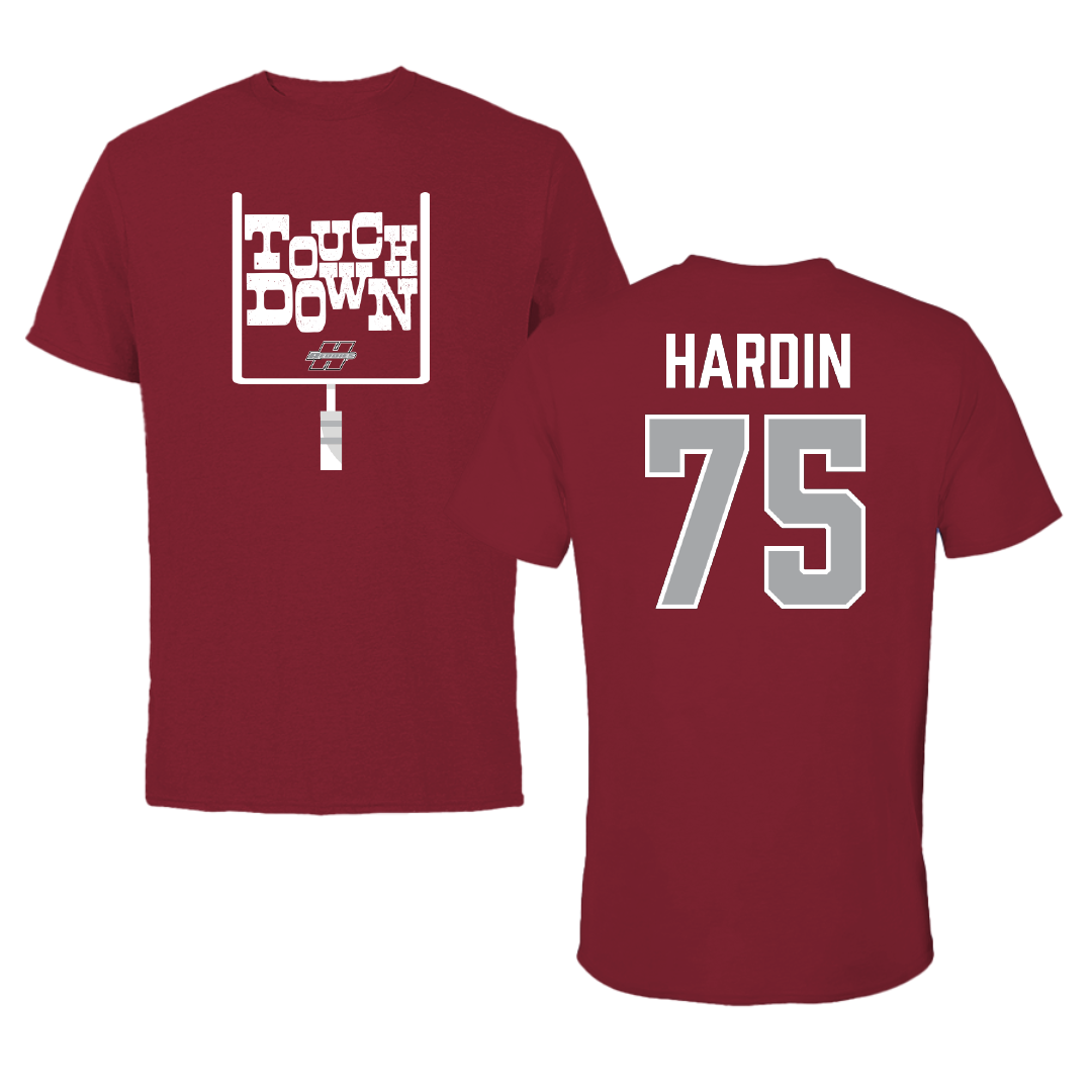 Henderson State University Football Cardinal Touchdown Tee - #75 Elijah Hardin