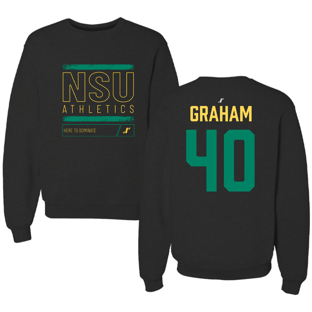 Norfolk State University Football Black Dominate Crewneck - #40 Xavier Graham