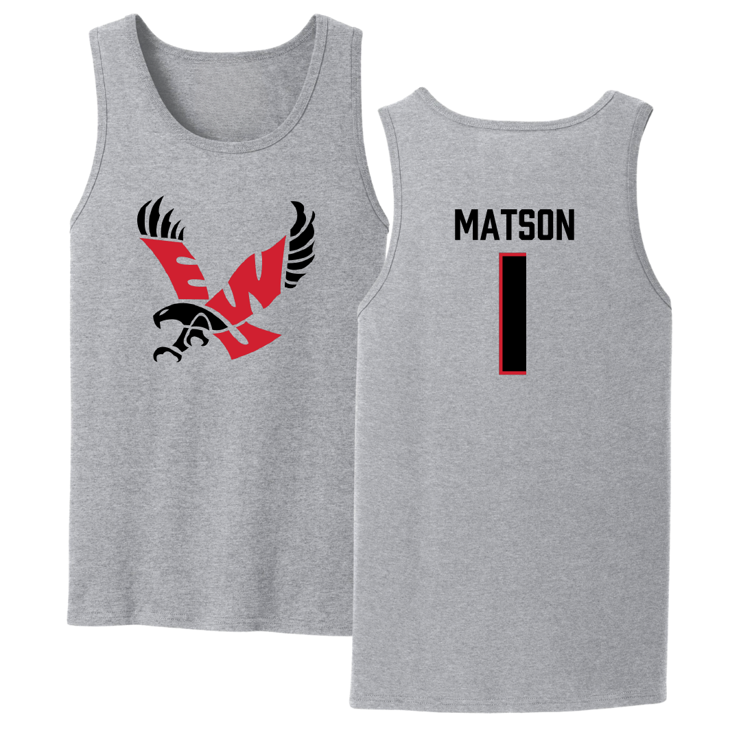 Eastern Washington University Soccer Sport Gray Tank Top - #1 Kiara Matson