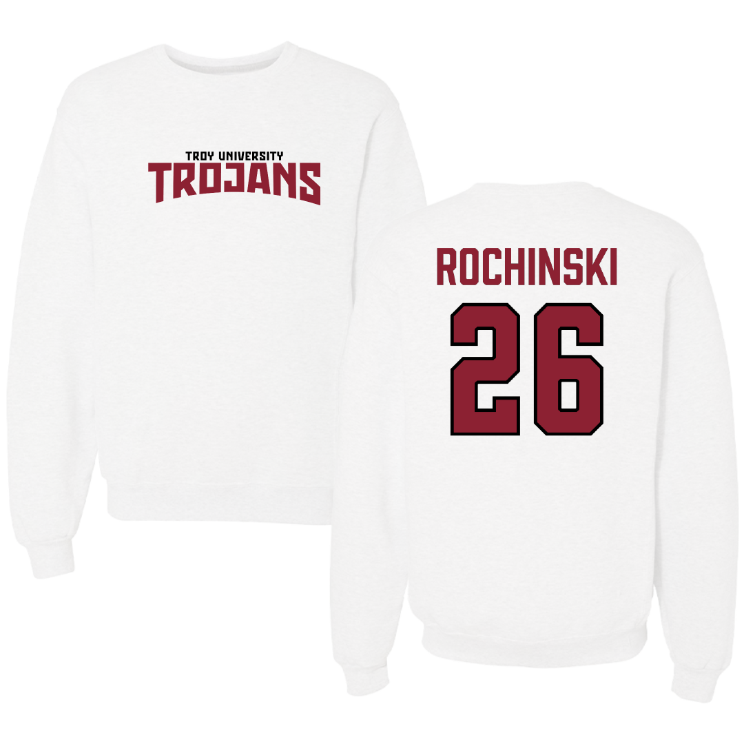 Troy University Softball White Classic Crewneck - #26 Kalee Rochinski