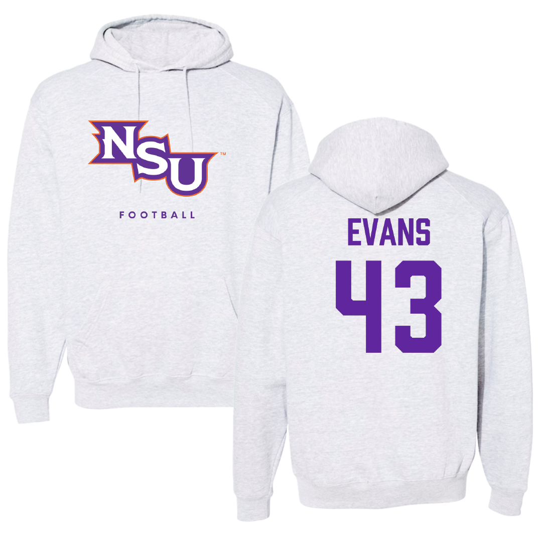 Northwestern State University Football Gray Hoodie - #43 Cooper Evans