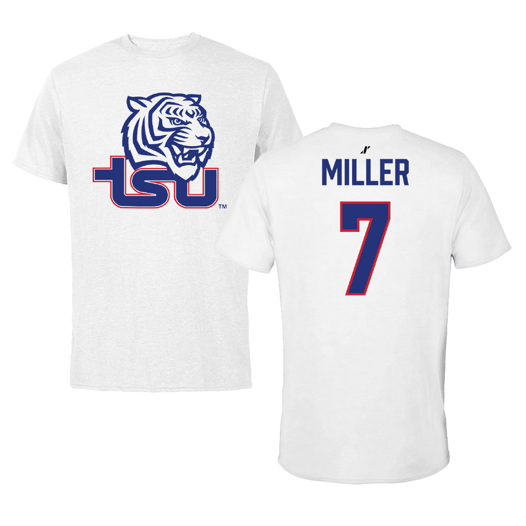 Tennessee State University Volleyball White Tee - #7 Maygan Miller