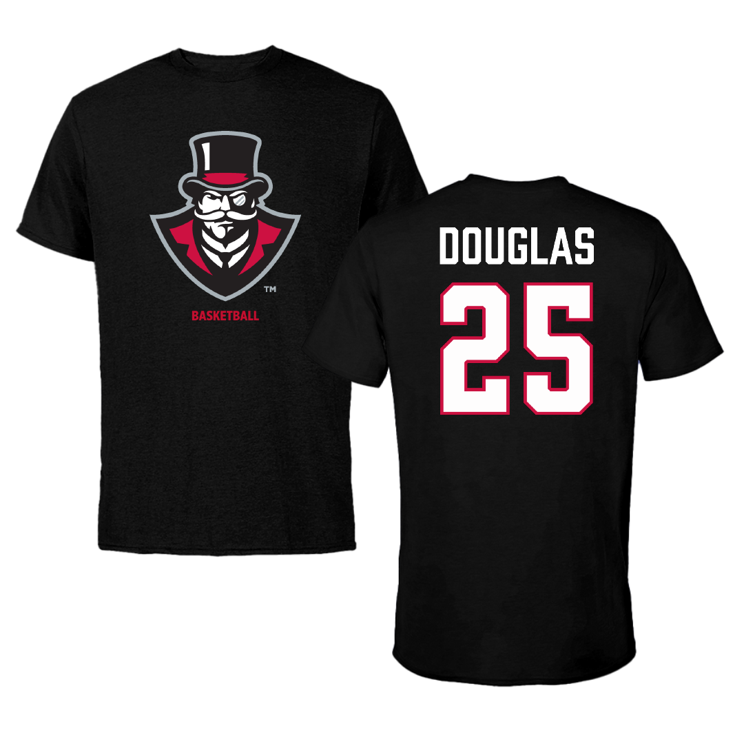 Austin Peay State University Basketball (W) Black Performance Tee - #25 Tiya Douglas