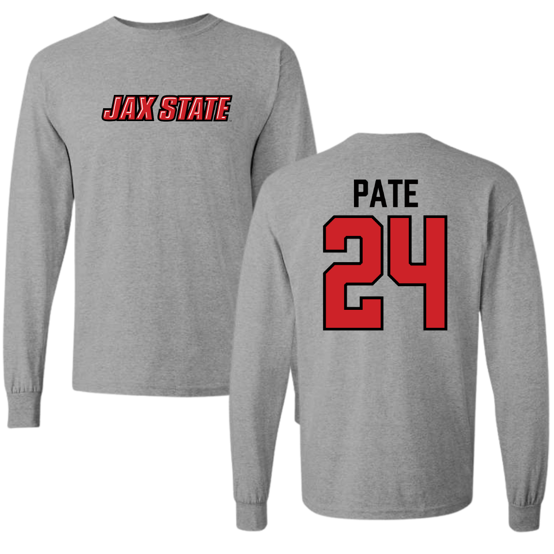 Jacksonville State University Softball Sport Gray Long Sleeve - #24 Ella Pate