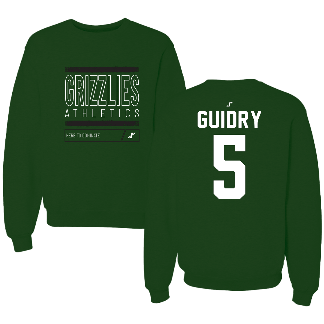 Adams State University Basketball Forest Green Dominate Crewneck - #5 Jerrick Guidry
