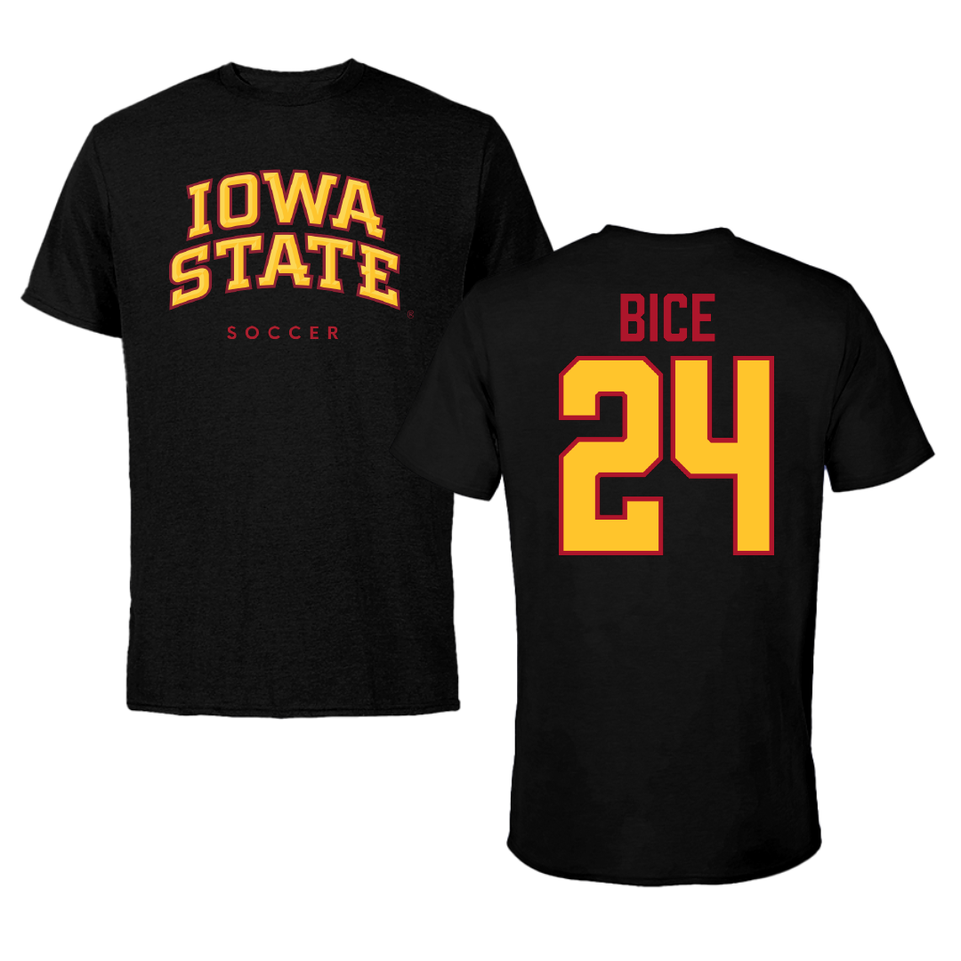 Iowa State University Soccer Black Performance Tee - #24 Jocelyn Bice
