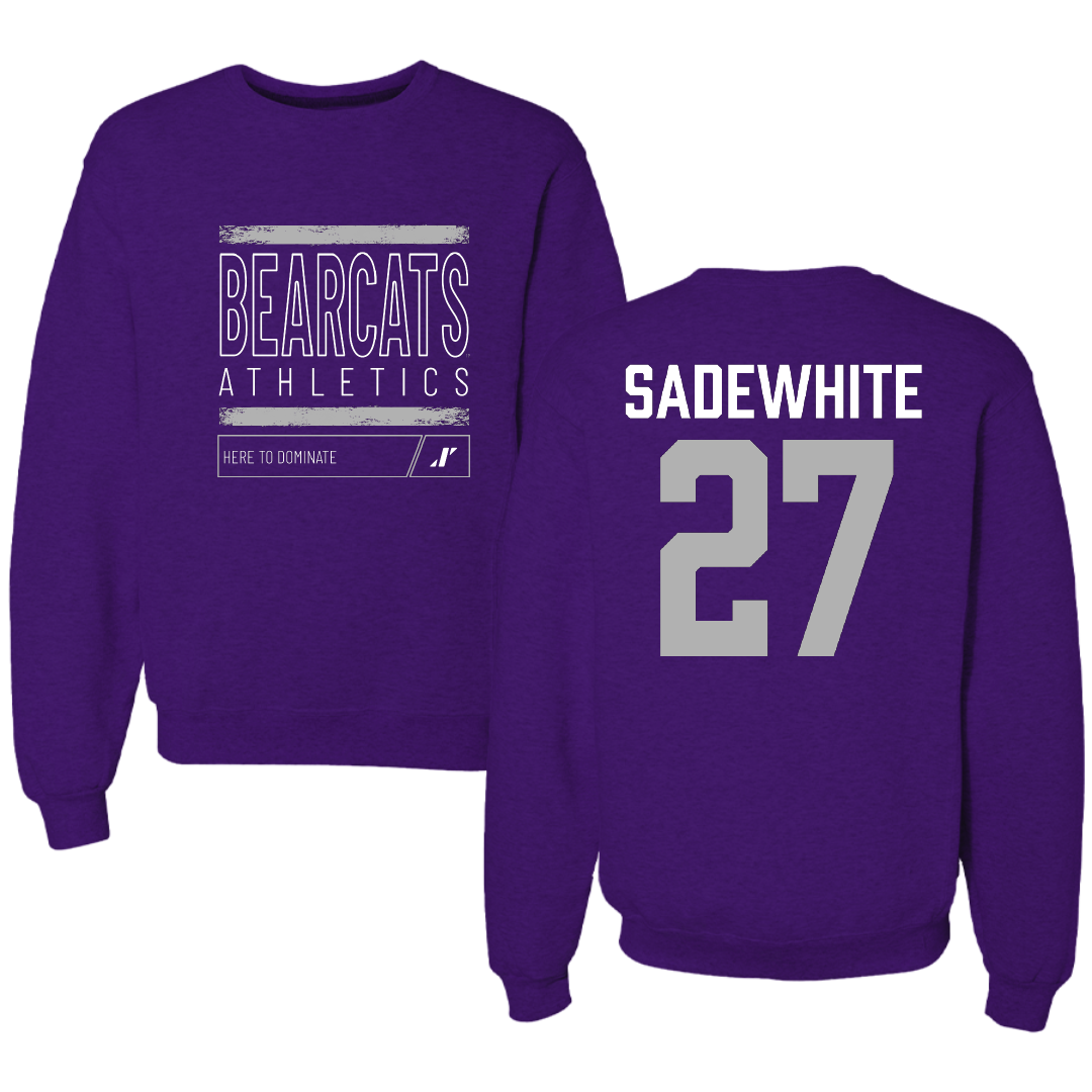 Southwest Baptist University Softball Purple Dominate Crewneck - #27 Lucy Sadewhite