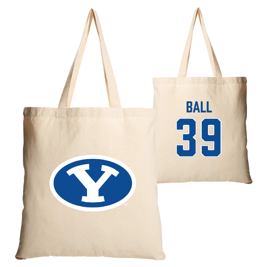 Brigham Young University Baseball Tan Canvas Tote Bag - #39 Nicholas Ball