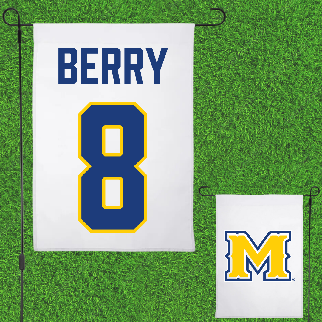 McNeese State University Basketball White Garden Flag - #8 Avari Berry