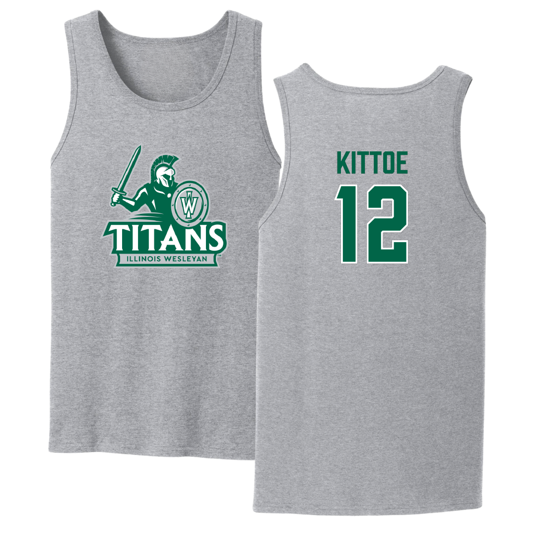 Illinois Wesleyan University Lacrosse Sport Gray Tank Top - #12 John Kittoe