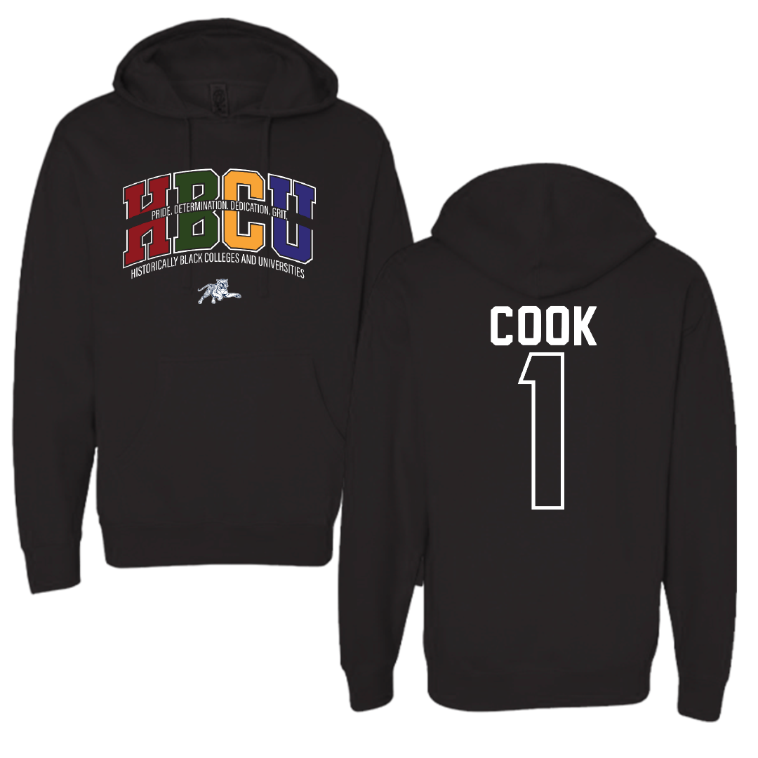 Jackson State University Basketball Black HBCU Hoodie - #1 Zeke Cook
