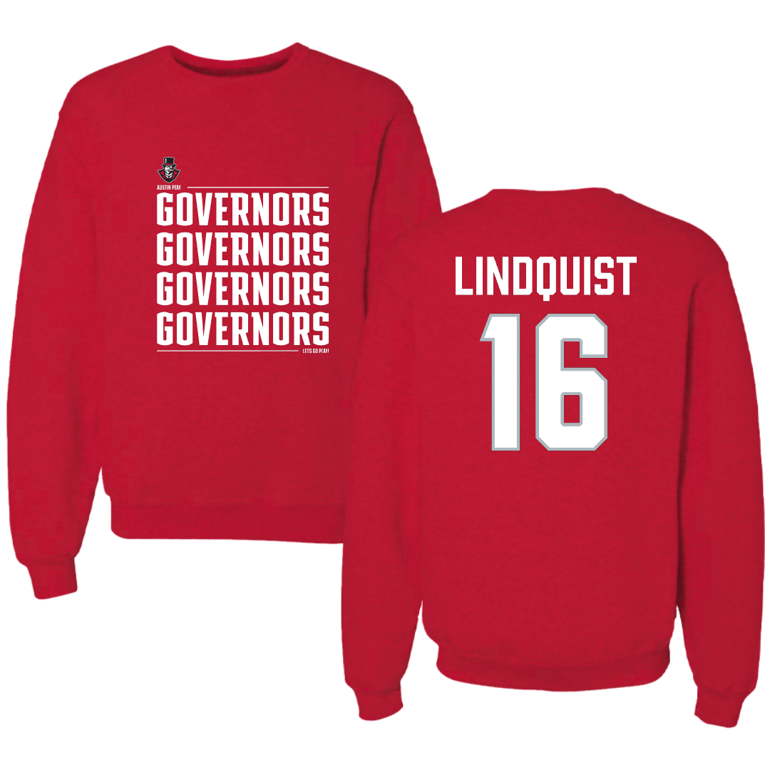 Austin Peay State University Soccer Red General Crewneck - #16 Haley Lindquist