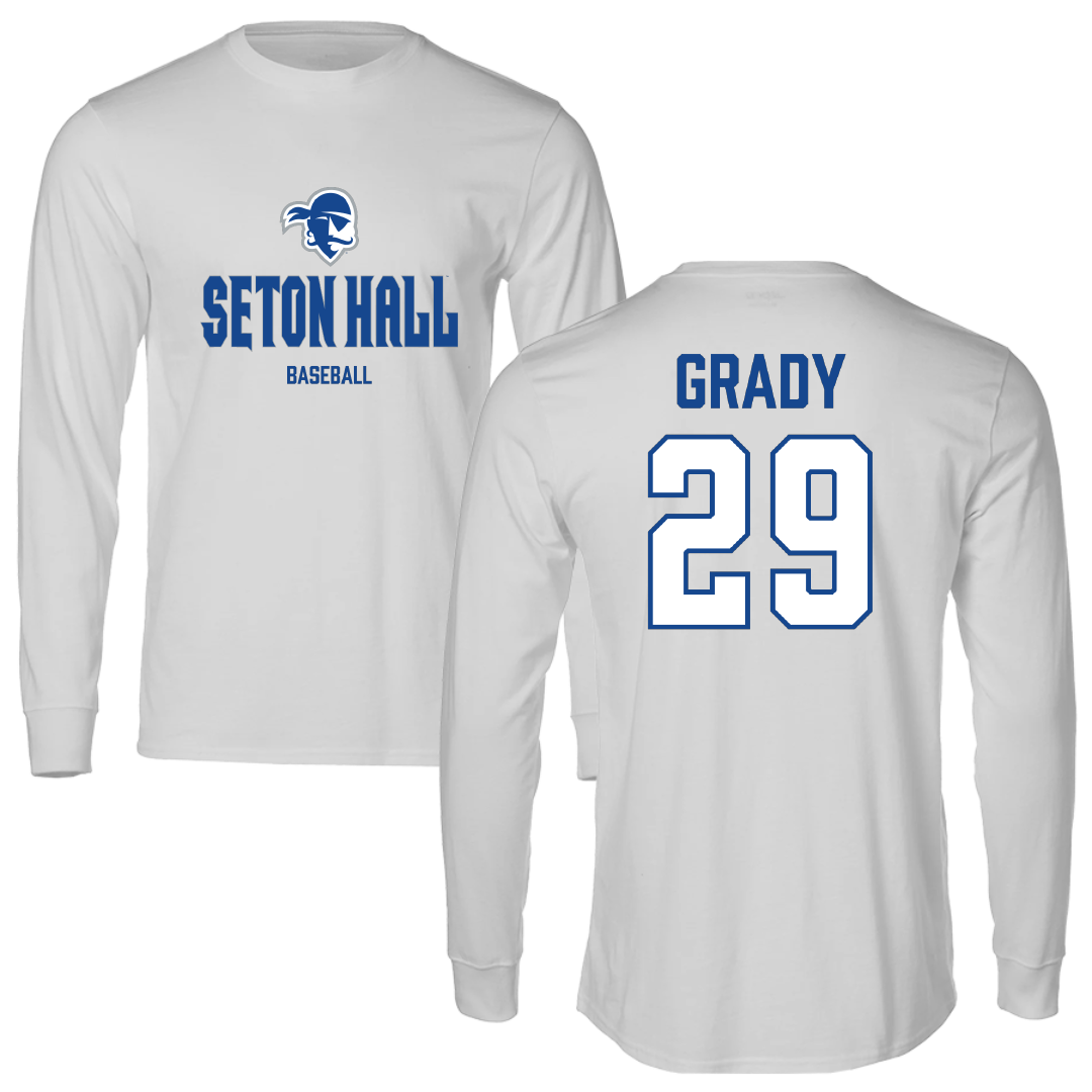 Seton Hall University Baseball Light Gray Long Sleeve - #29 Shea Grady