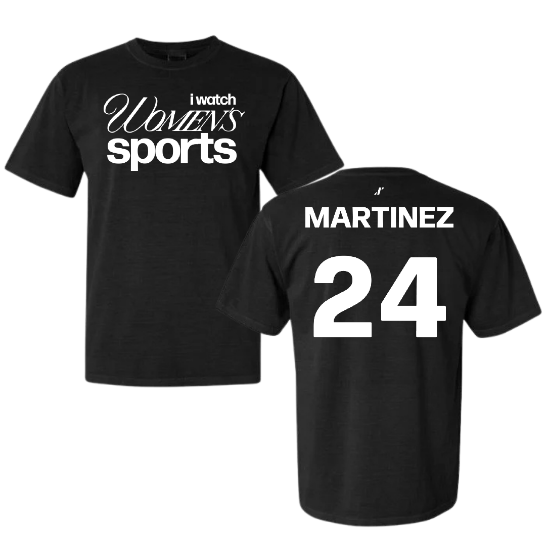 Nicholls State University Basketball Black WHM Comfort Colors Tee - #24 Marypaz Martinez