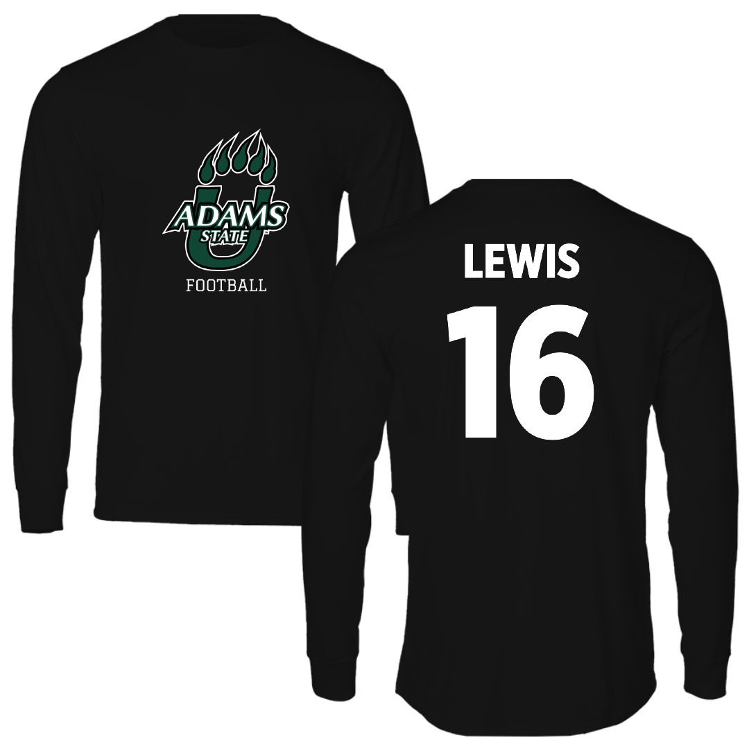 Adams State University Football Black State Long Sleeve - #16 Jett Lewis