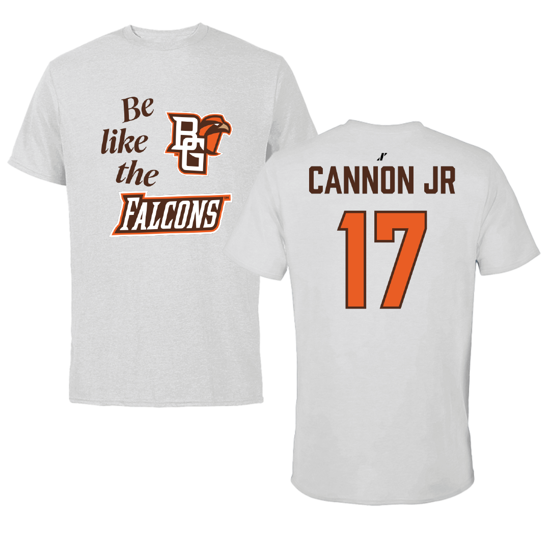 Bowling Green State University Football Light Gray Be Like Us Tee - #17 Mark Cannon Jr