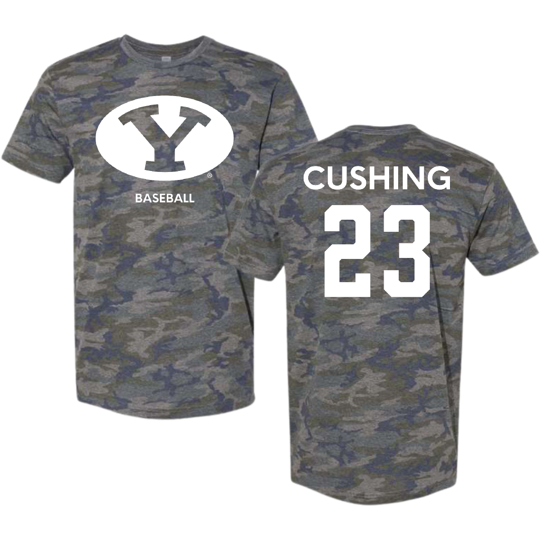 Brigham Young University Baseball Vintage Camo Tee - #23 Stone Cushing