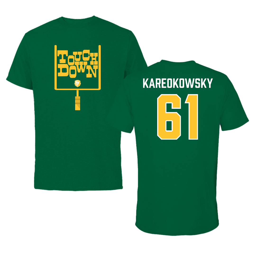 Southeastern Louisiana University Football Green Touchdown Tee - #61 Holden Kareokowsky