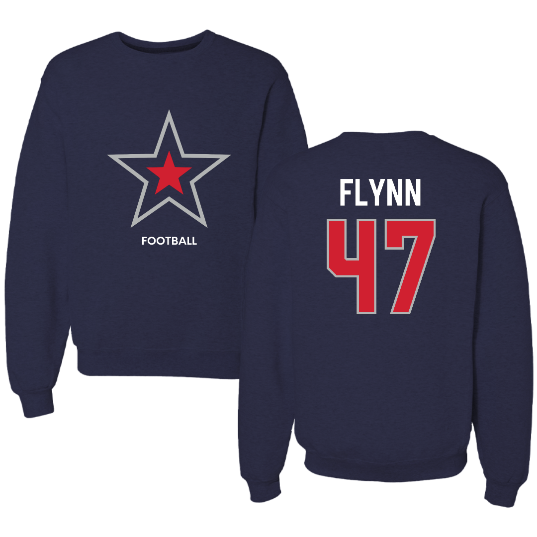 Robert Morris University Football Navy Mascot Crewneck - #47 Mack Flynn
