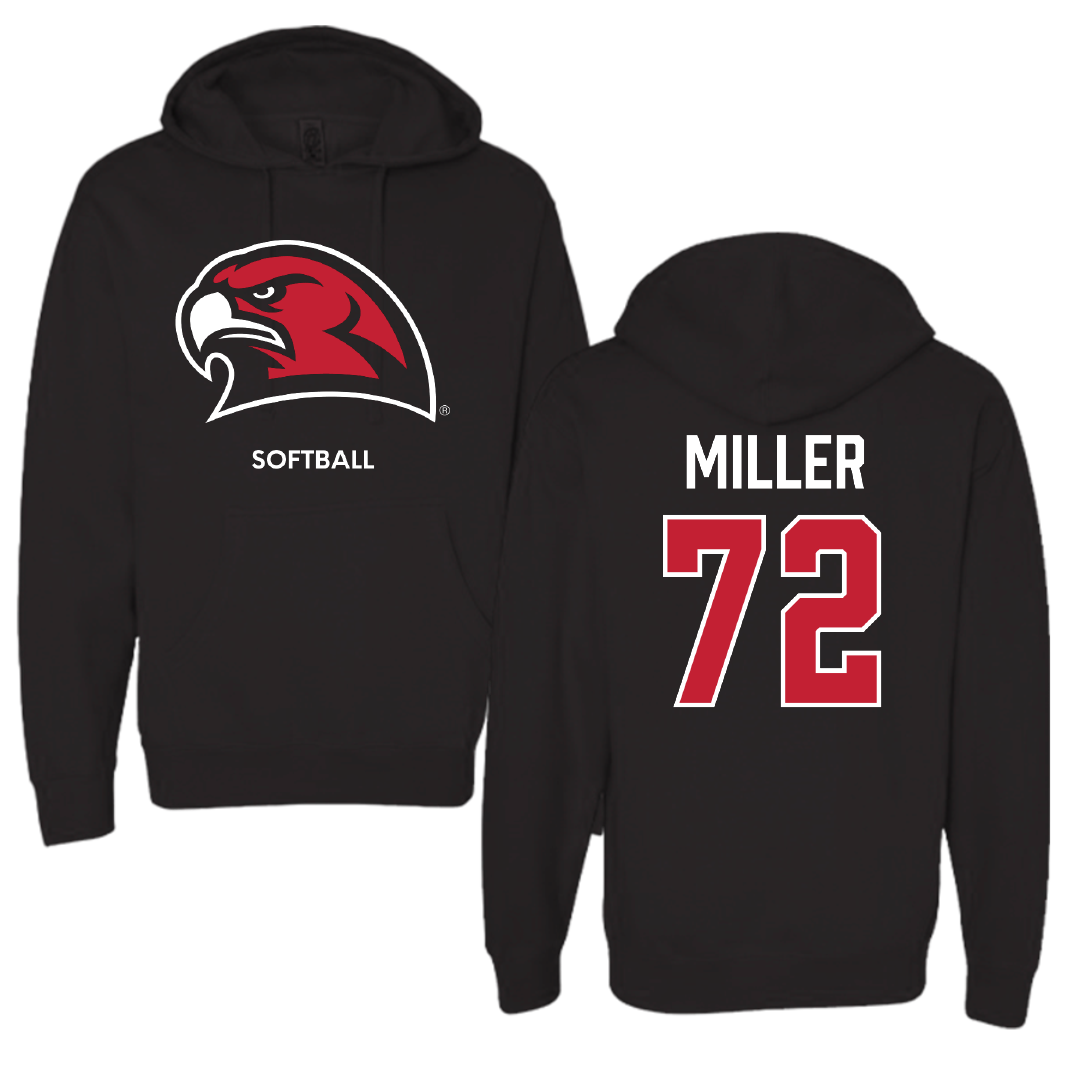Miami University (Ohio) Softball Black Hoodie - #72 Lindsey Miller