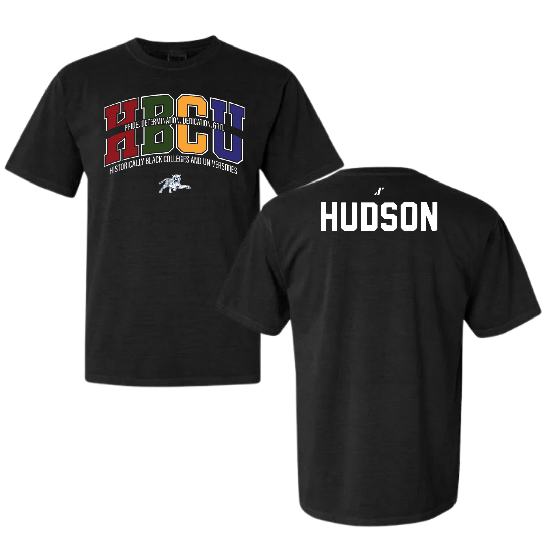 Jackson State University TF and XC Black HBCU Comfort Colors Tee - Jeremiah Hudson