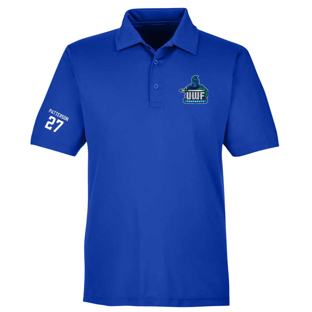 University of West Florida Football Blue Polo - #27 Tyler Patterson
