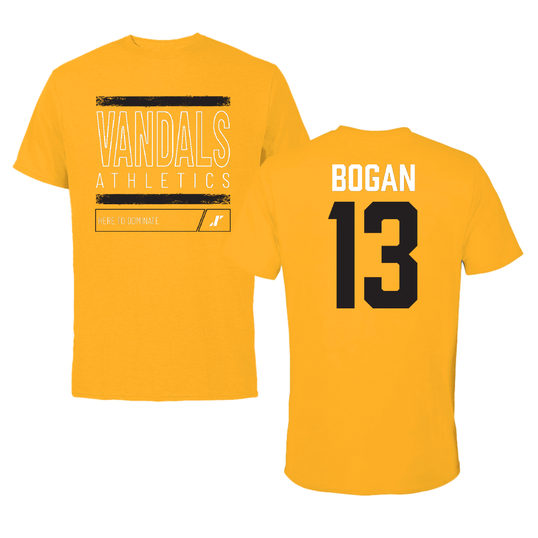 University of Idaho Football Gold Dominate Tee - #13 Chance Bogan