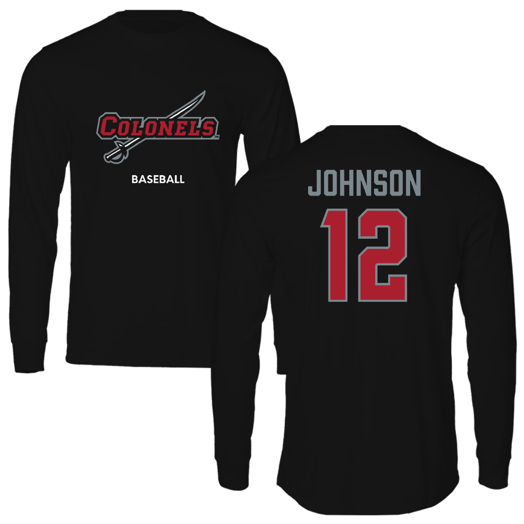 Nicholls State University Baseball Black Colonels Performance Long Sleeve - #12 Tyler Johnson