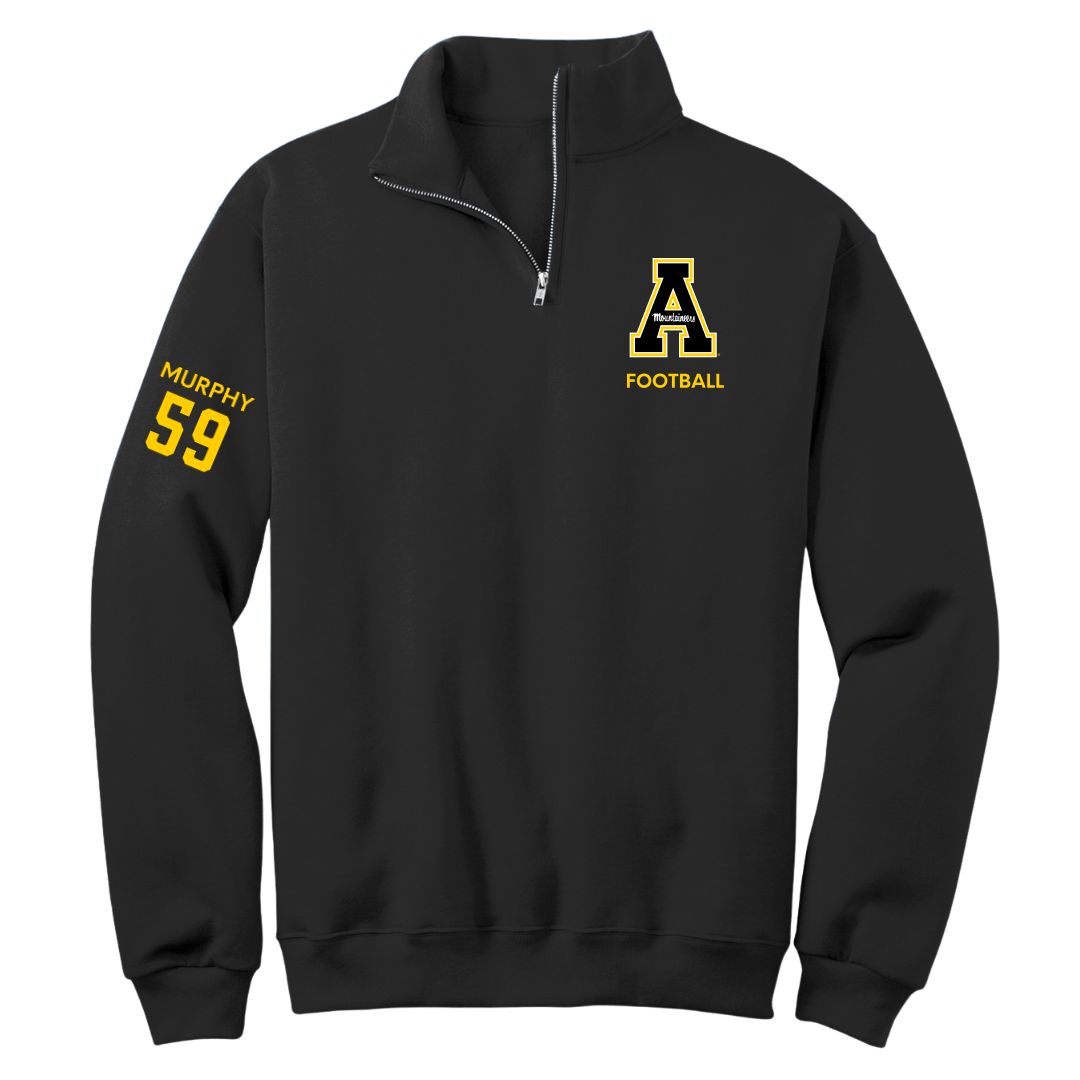 Appalachian State University Football Black Quarter-Zip - #59 Jack Murphy